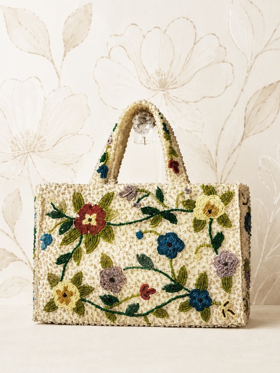Pierre Urbach Handbags - Vintage Pierre Urbach Beaded Floral Handbag Tote NWOT